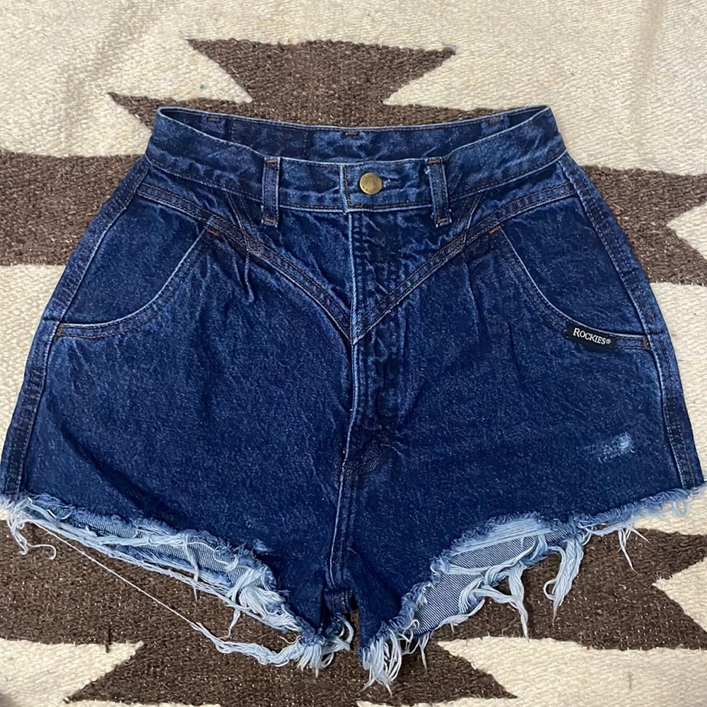 vintage rockies distressed shorts